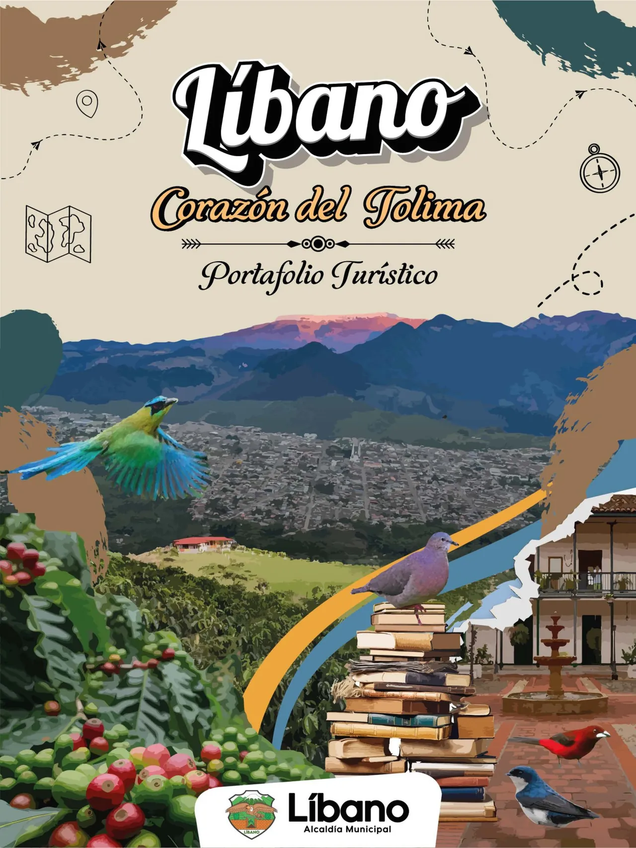 Portada del portafolio turístico Líbano, corazón del Tolima